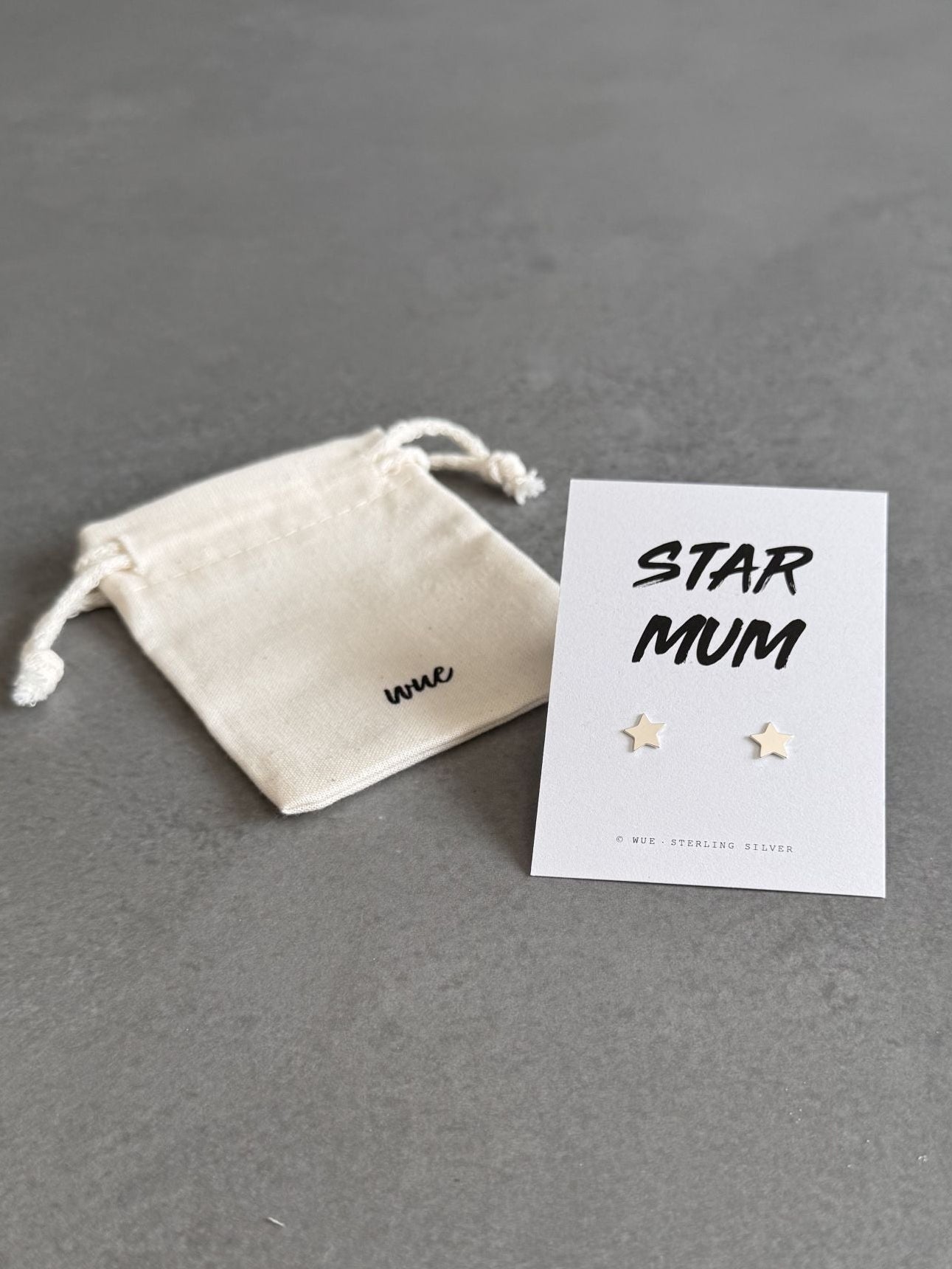 Star Mum Sterling Silver Earrings