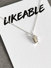 'Likeable' Sterling Silver Middle Finger Necklace