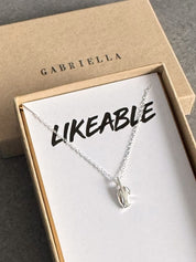 'Likeable' Sterling Silver Middle Finger Necklace