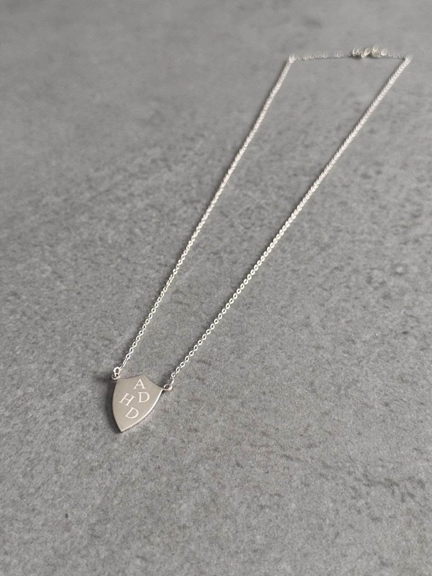 ADHD Sterling Silver Shield Necklace