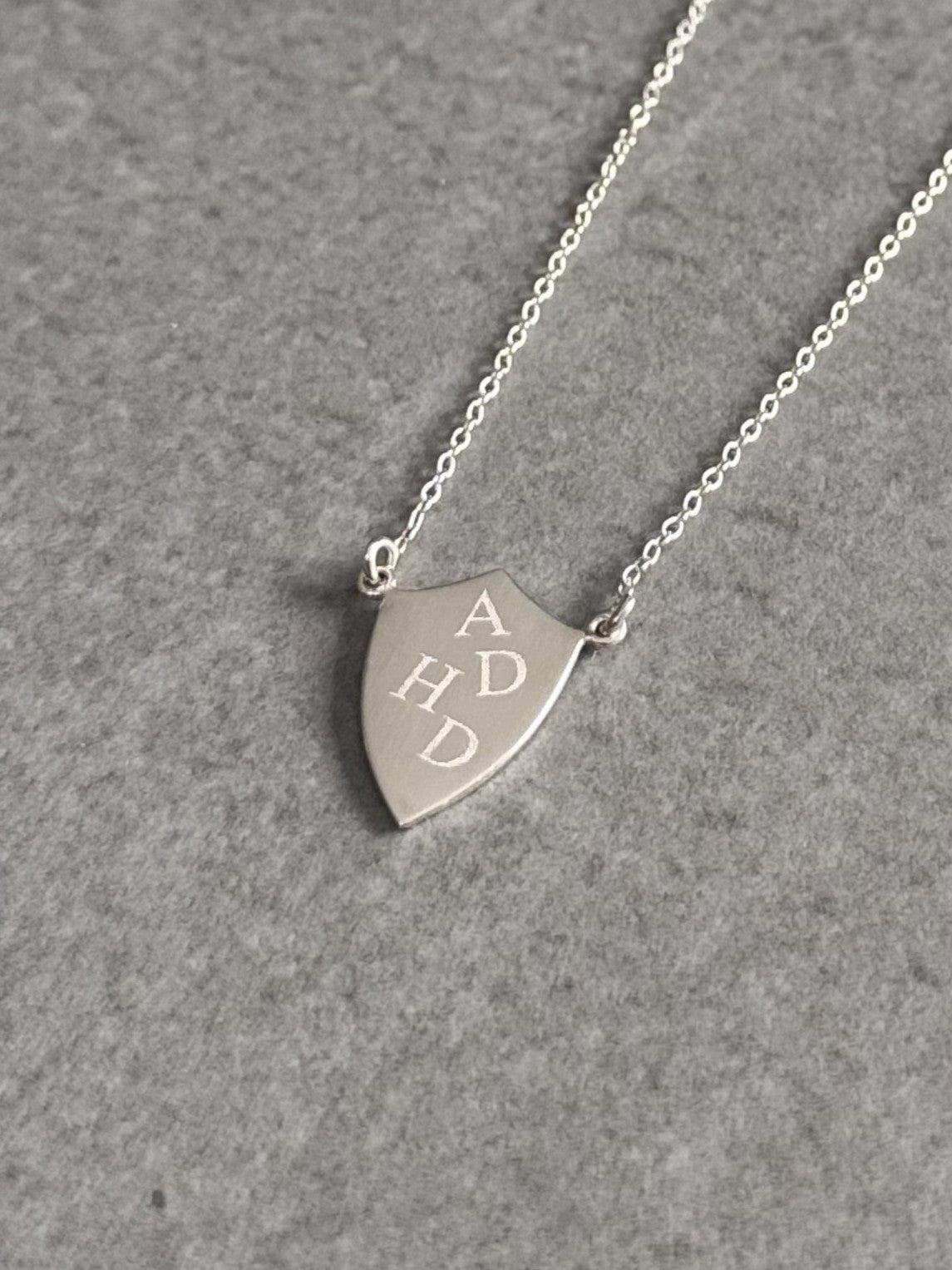 ADHD Sterling Silver Shield Necklace