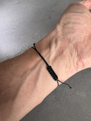 Cross Corded Bracelet | Sterling Silver & Nylon Cord