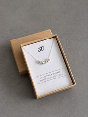 80th Birthday Sterling Silver Necklace