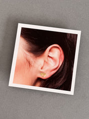 Mother + Daughter Sterling Silver Heart Knot Earrings