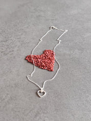 Mother & Daughter Sterling Silver Heart Necklace