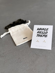 Sterling Silver Whale Tail Earrings