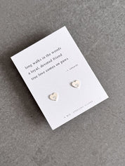 True Love Comes In Paws - Haiku Heart Paw Sterling Silver Earrings
