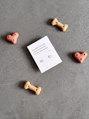 True Love Comes In Paws - Haiku Heart Paw Sterling Silver Earrings