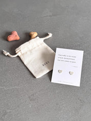 True Love Comes In Paws - Haiku Heart Paw Sterling Silver Earrings