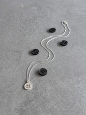 Thank You Mum Sterling Silver Button Necklace