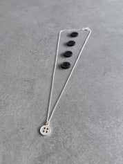 Thank You Mum Sterling Silver Button Necklace