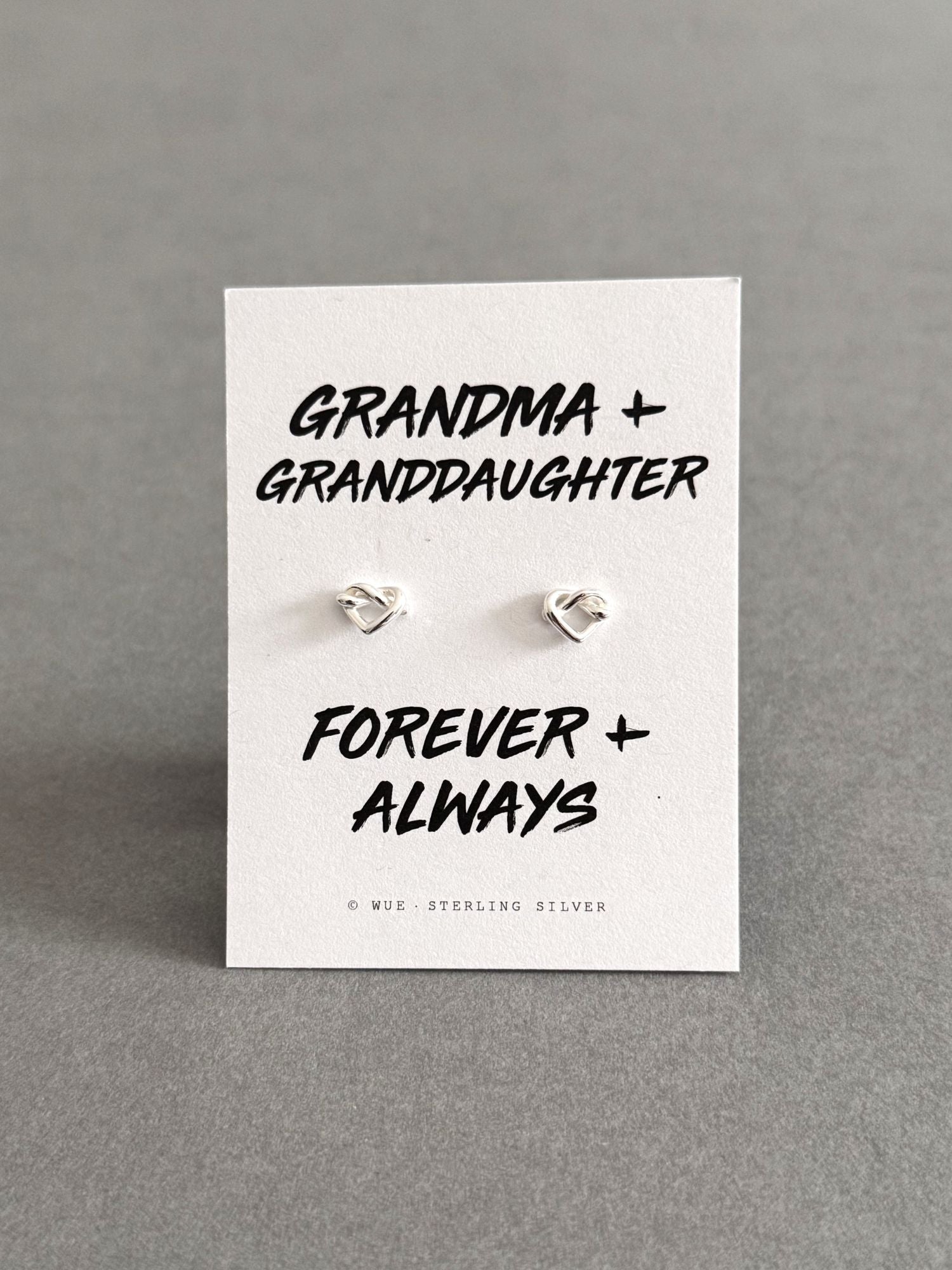 Grandma & Granddaughter Heart Knot Earrings - Sterling Silver & Gold Plated