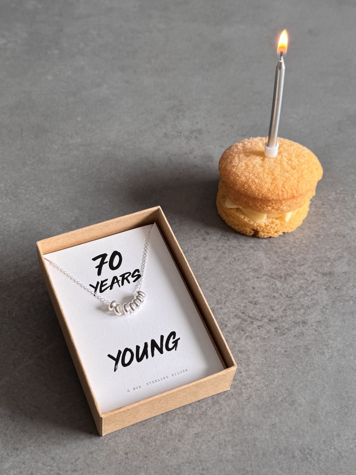 70th Birthday Sterling Silver Necklace