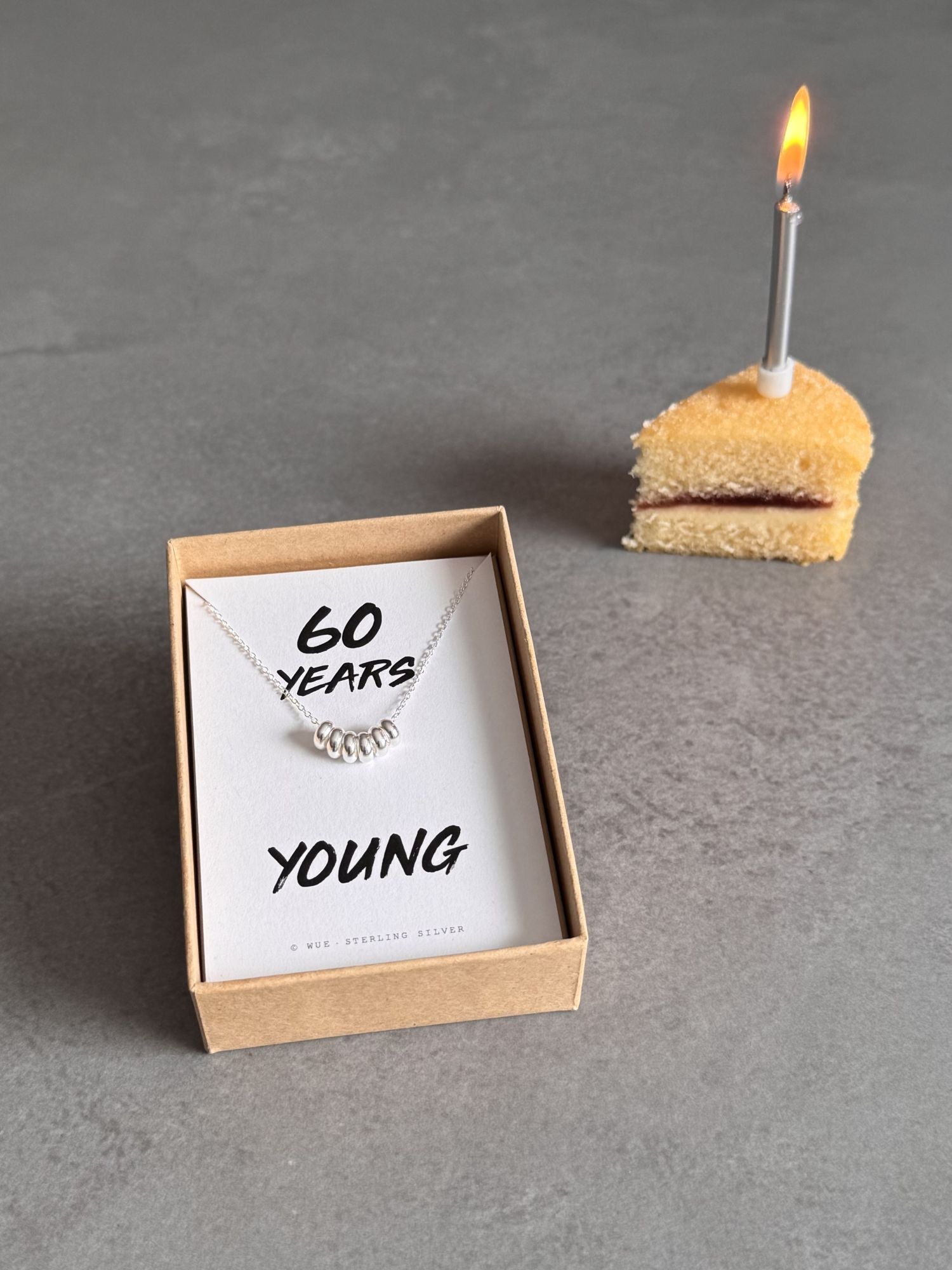 60th Birthday Sterling Silver Necklace