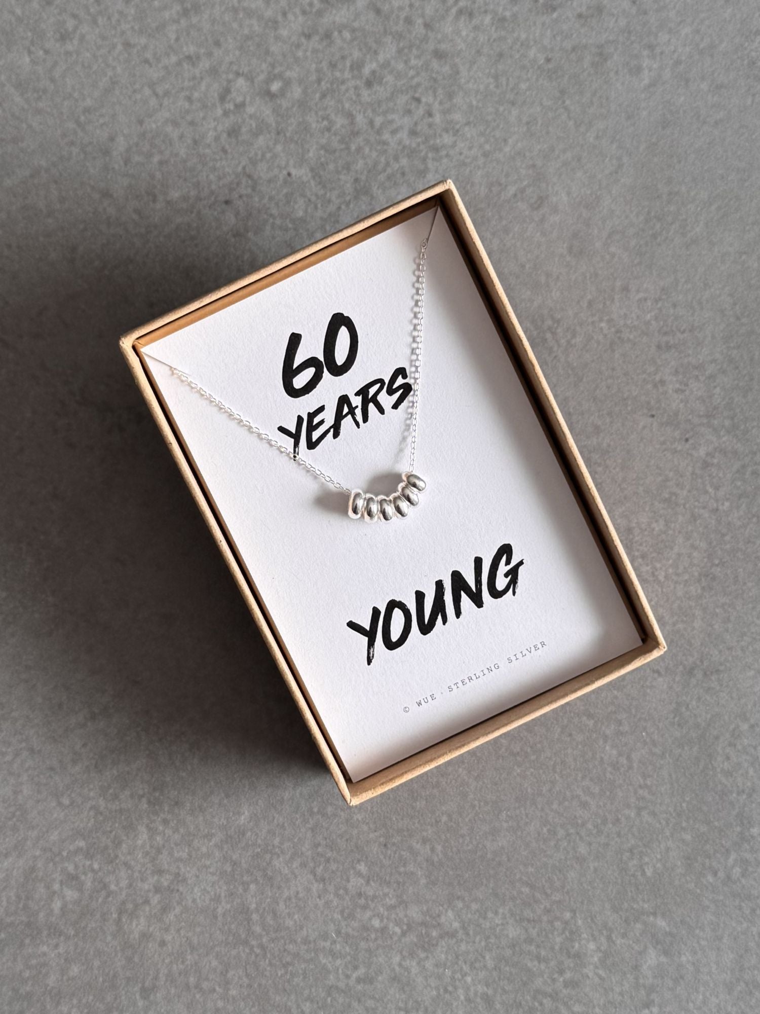 60th Birthday Sterling Silver Necklace