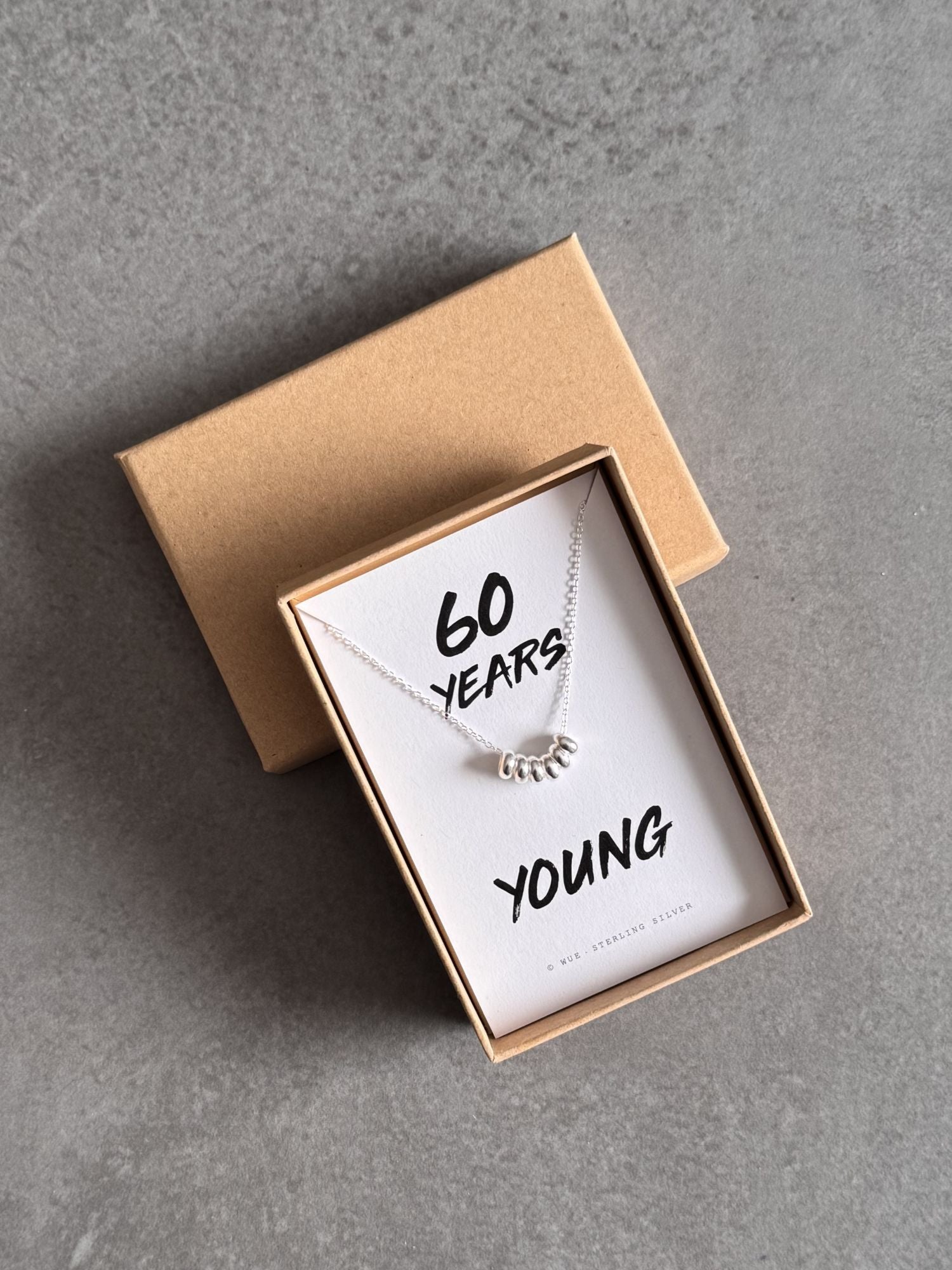 60th Birthday Sterling Silver Necklace
