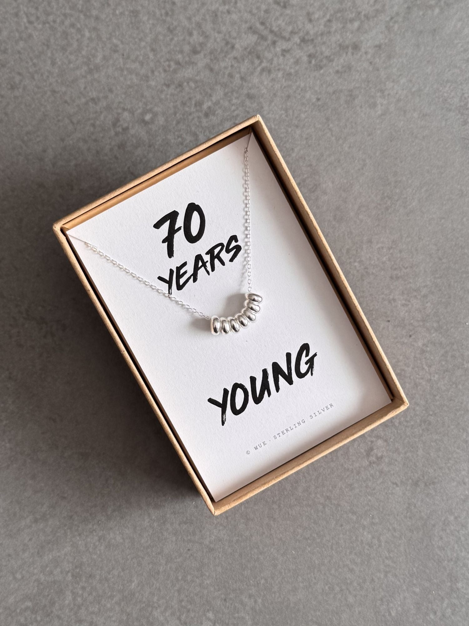 70th Birthday Sterling Silver Necklace