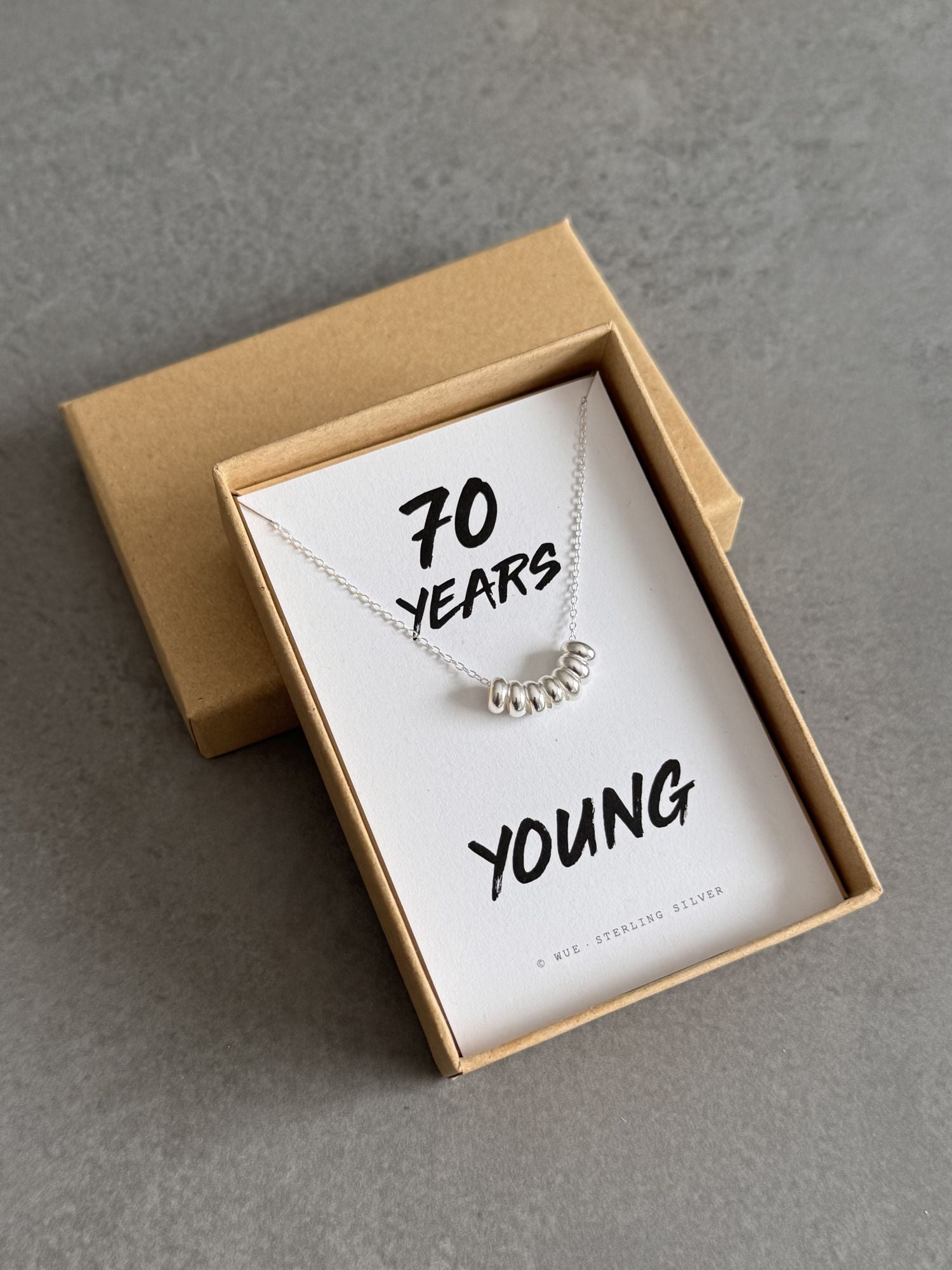 70th Birthday Sterling Silver Necklace