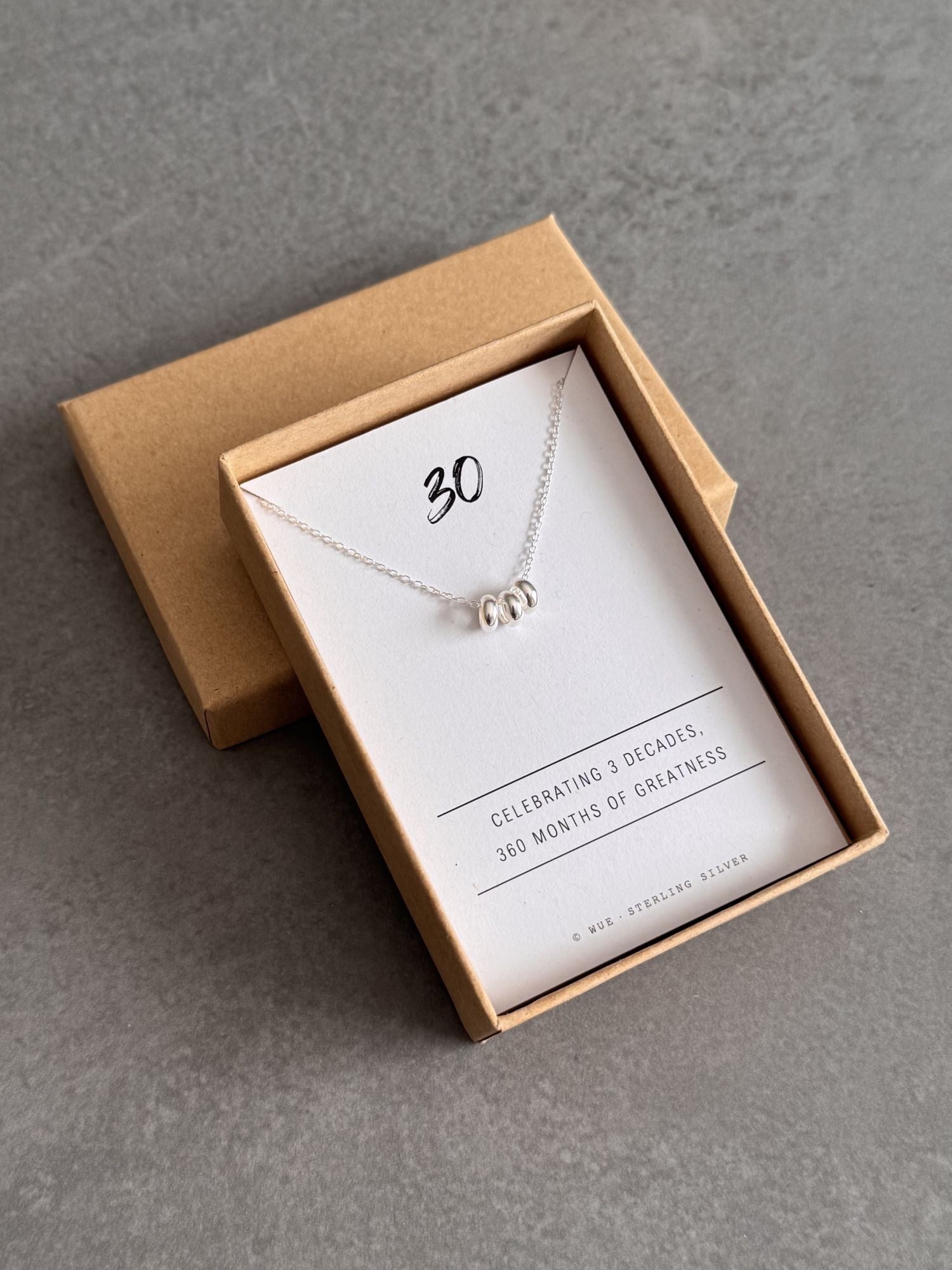 30th Birthday Sterling Silver Necklace