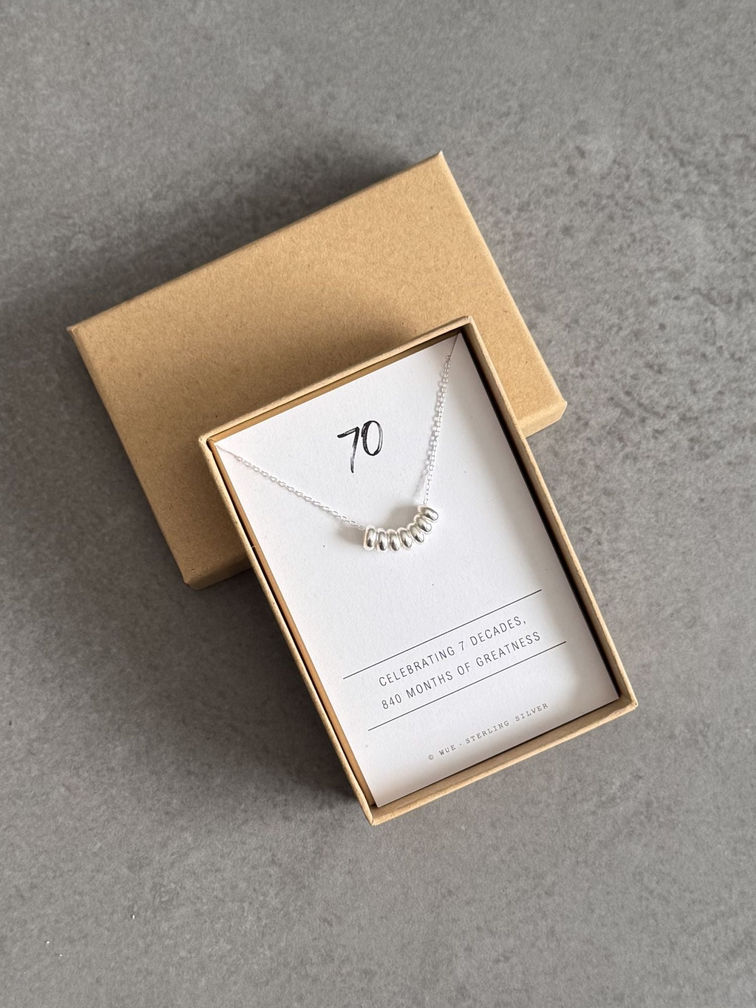 70th Birthday Sterling Silver Necklace