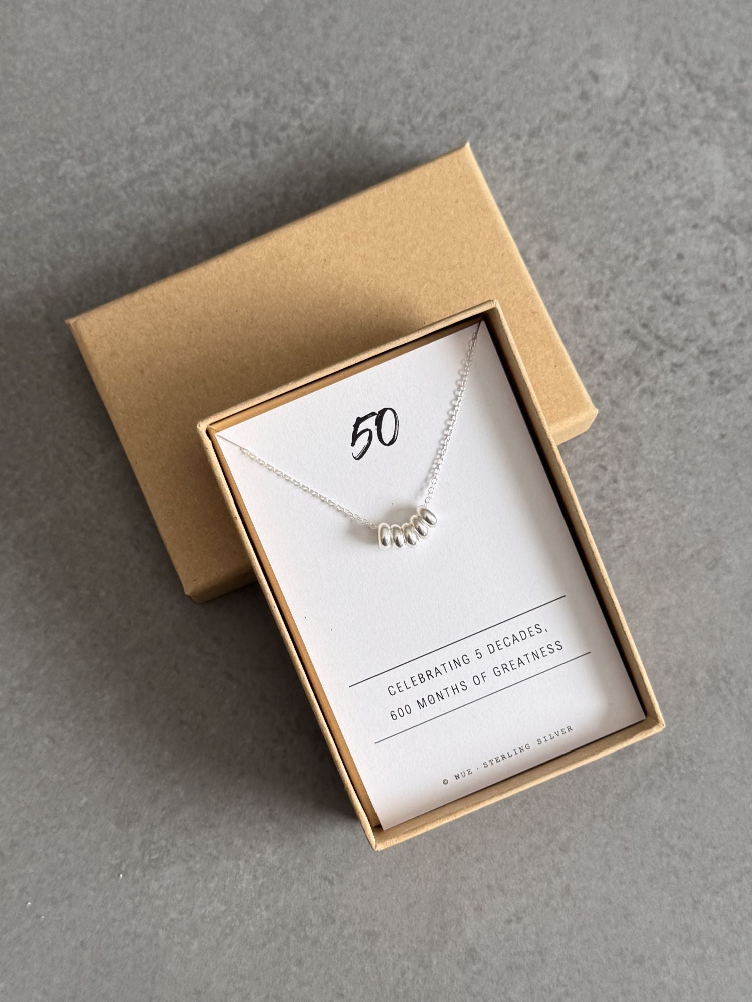 50th Birthday Sterling Silver Necklace