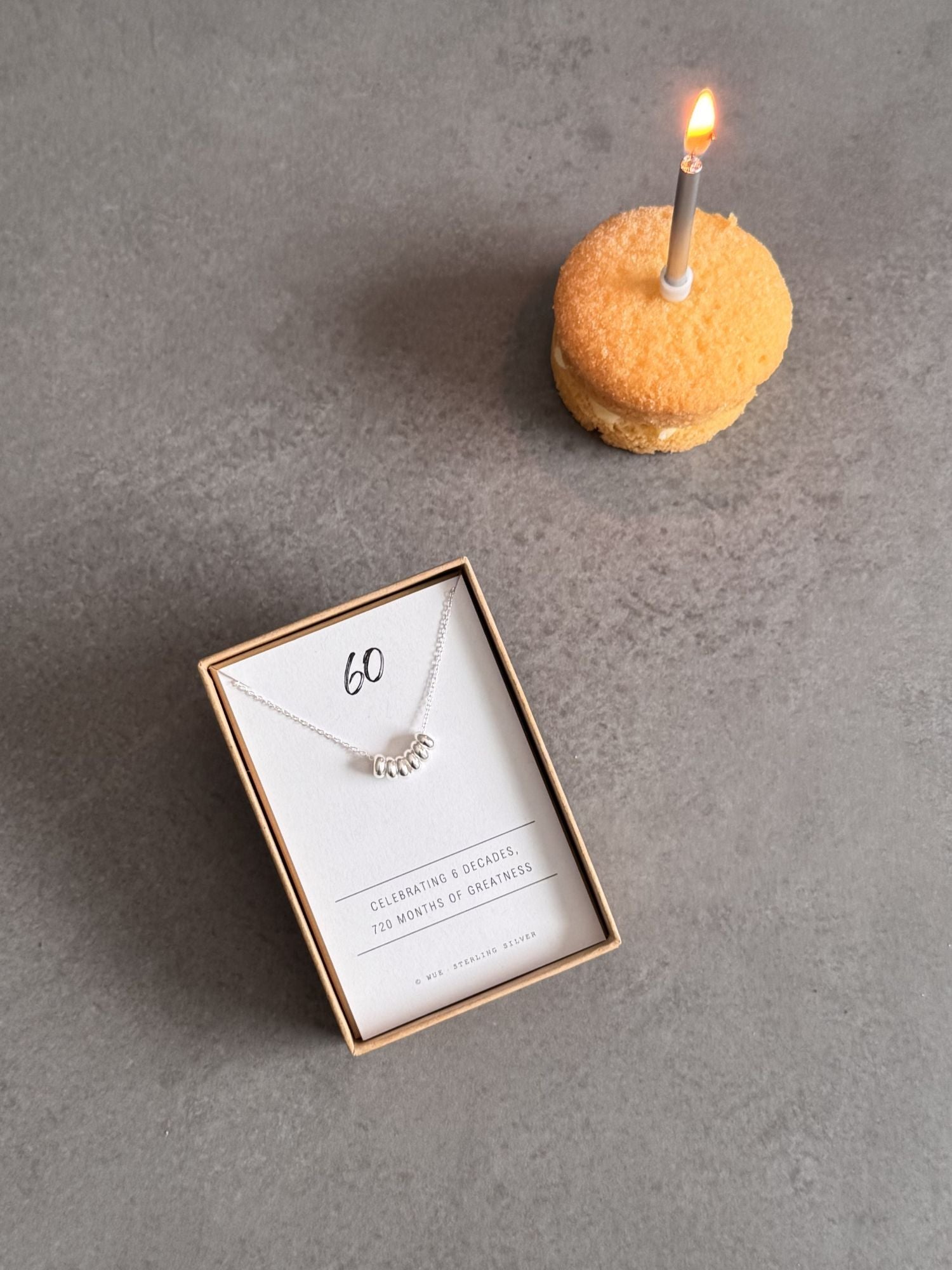 60th Birthday Sterling Silver Necklace