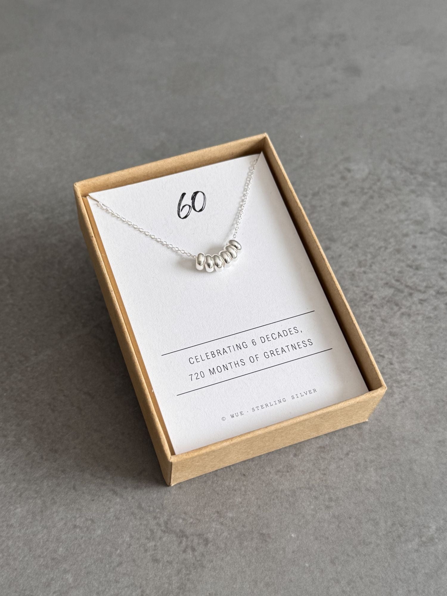 60th Birthday Sterling Silver Necklace
