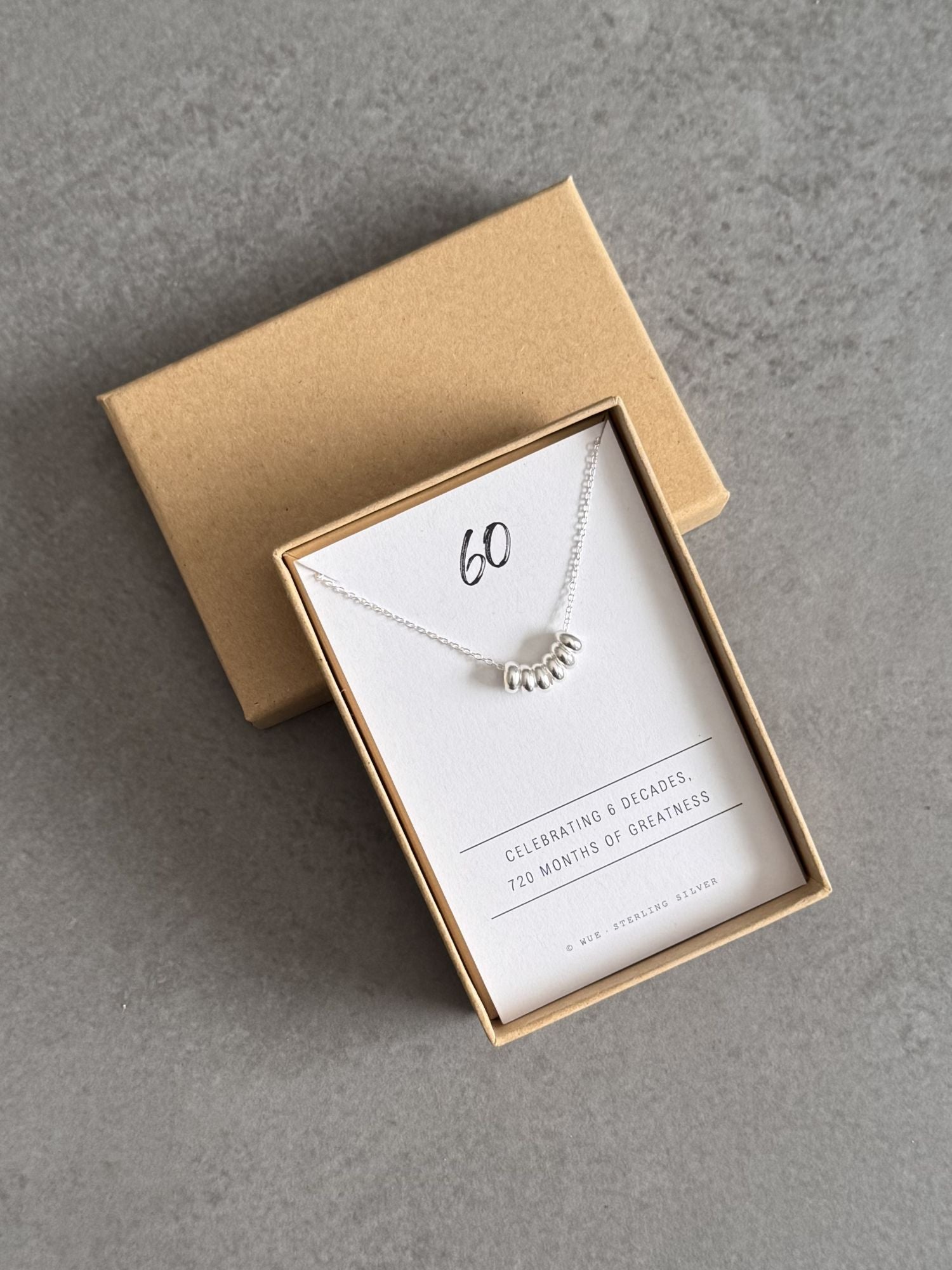 60th Birthday Sterling Silver Necklace