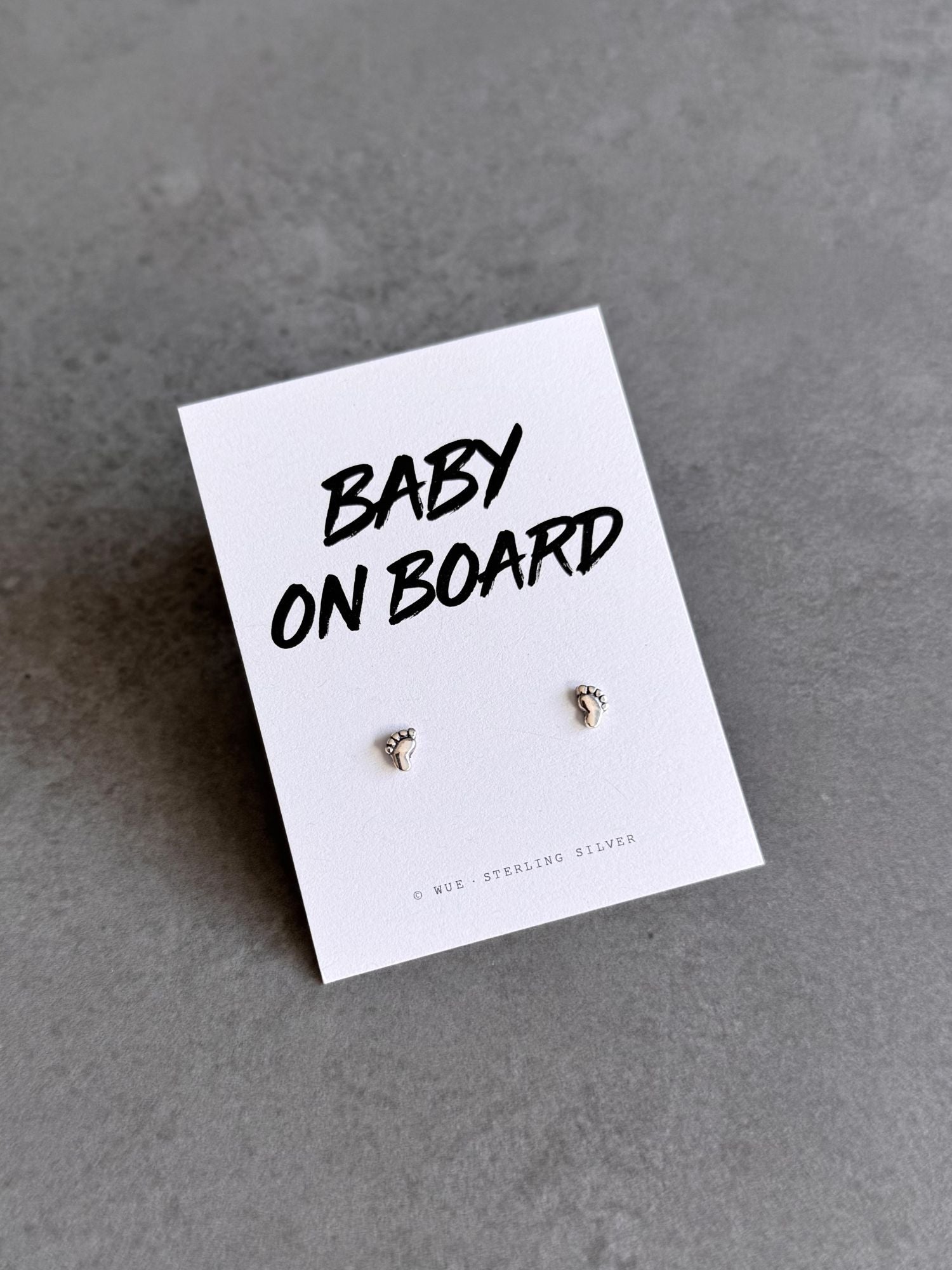 Baby On Board Sterling Silver Little Feet Earrings