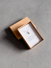 New Year Silver Rabbit Haiku Necklace