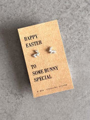 Happy Easter Bunny Earrings | Sterling Silver