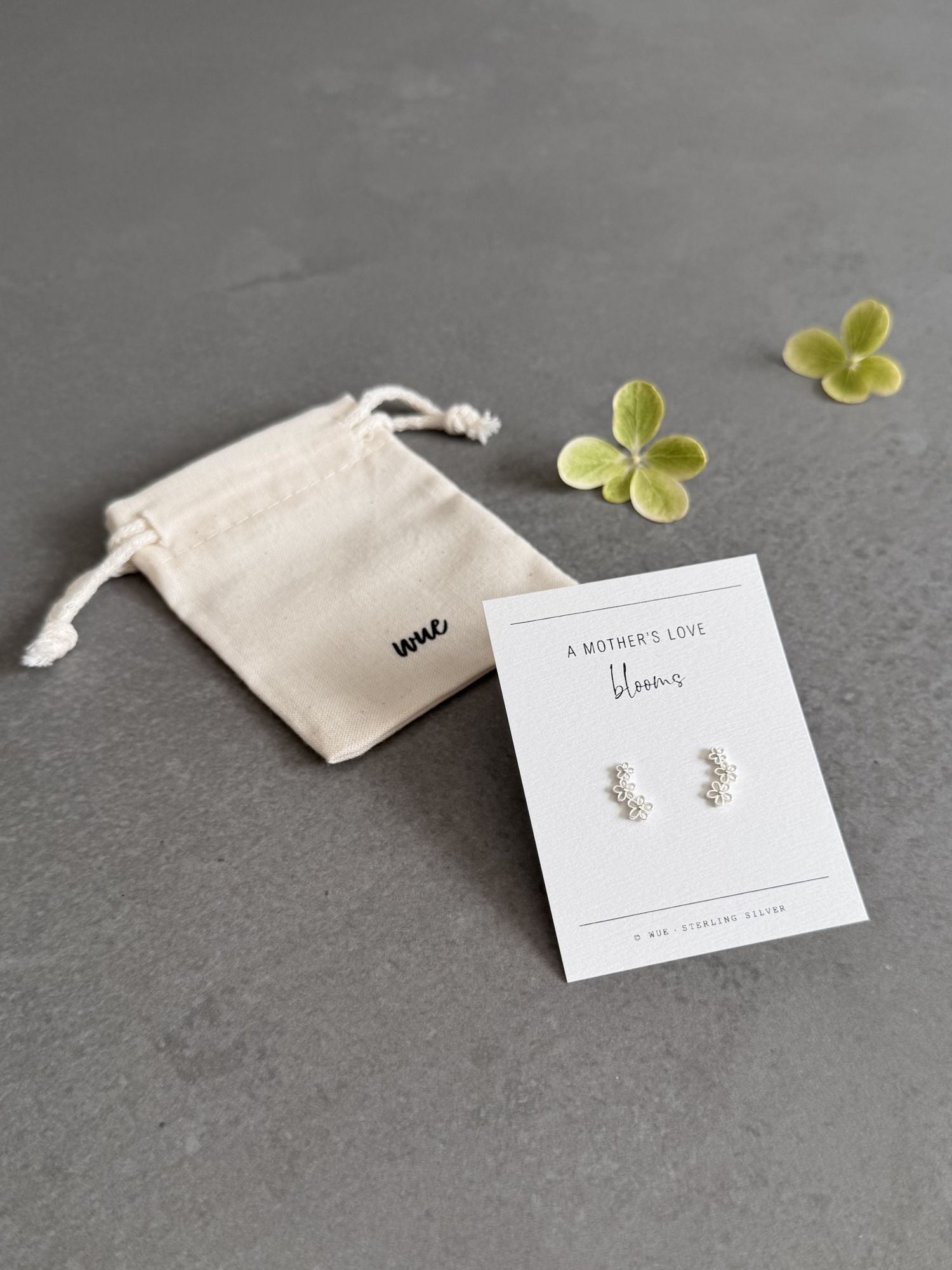 Mother's Love Sterling Silver Flower Climber Earrings