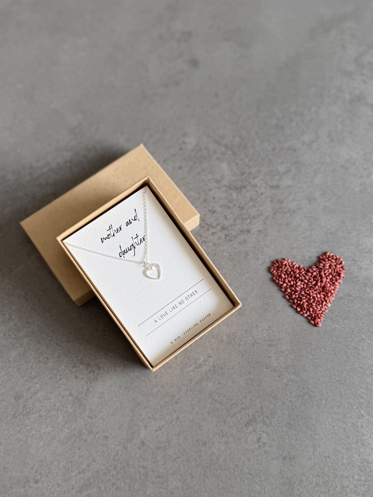 Mother & Daughter Sterling Silver Heart Necklace