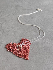 Mother & Daughter Sterling Silver Heart Necklace