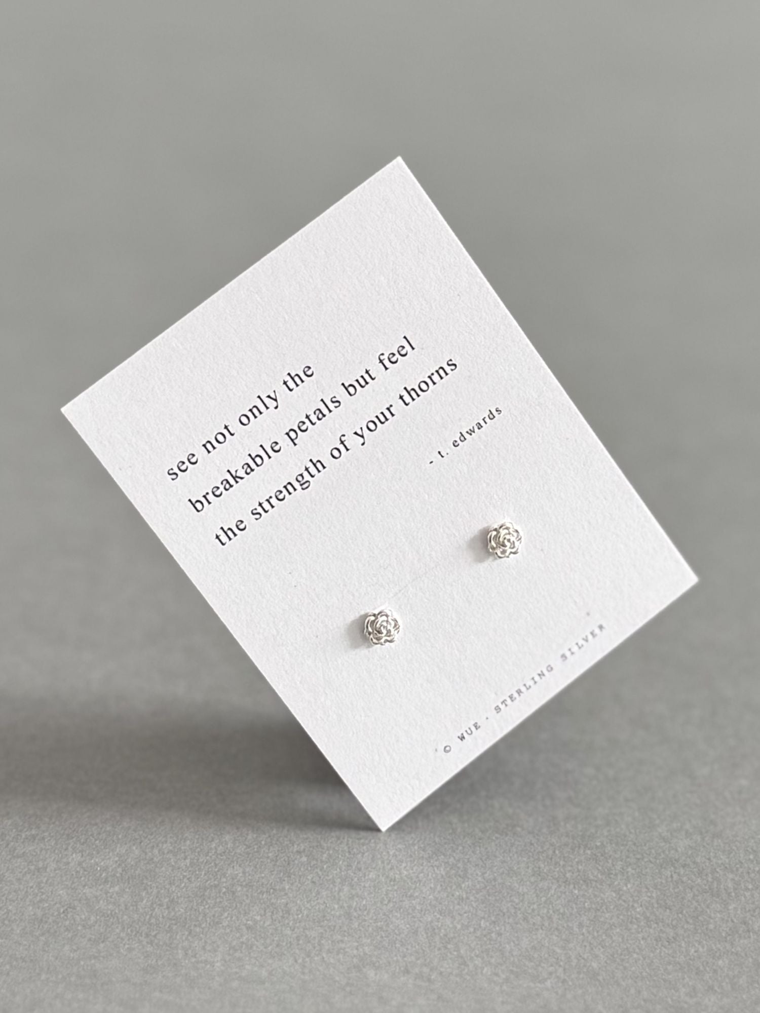 Strength Rose Haiku Earrings