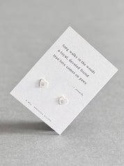 True Love Comes In Paws - Haiku Heart Paw Sterling Silver Earrings