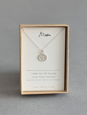 Thank You Mum Sterling Silver Button Necklace