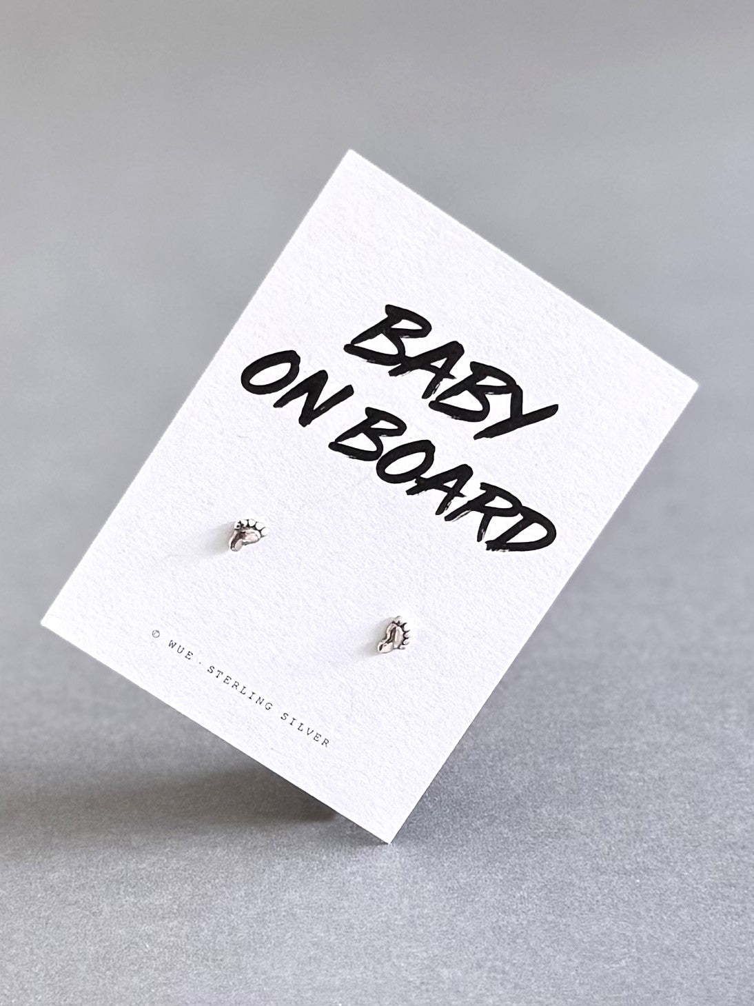 Baby On Board Sterling Silver Little Feet Earrings