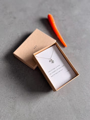 New Year Silver Rabbit Haiku Necklace