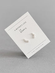Mother's Love Sterling Silver Flower Climber Earrings