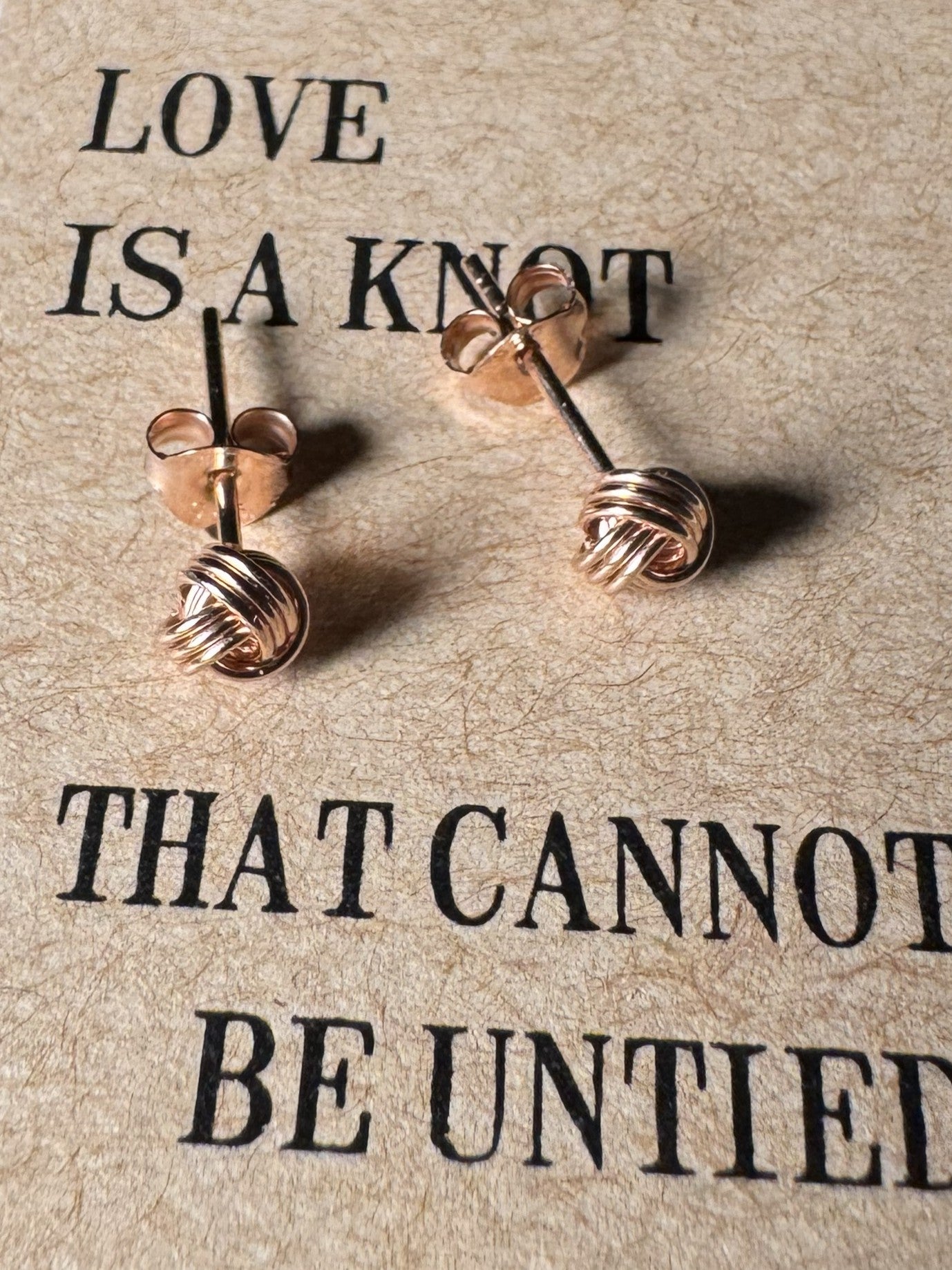 Rose Gold Love Knot Earrings