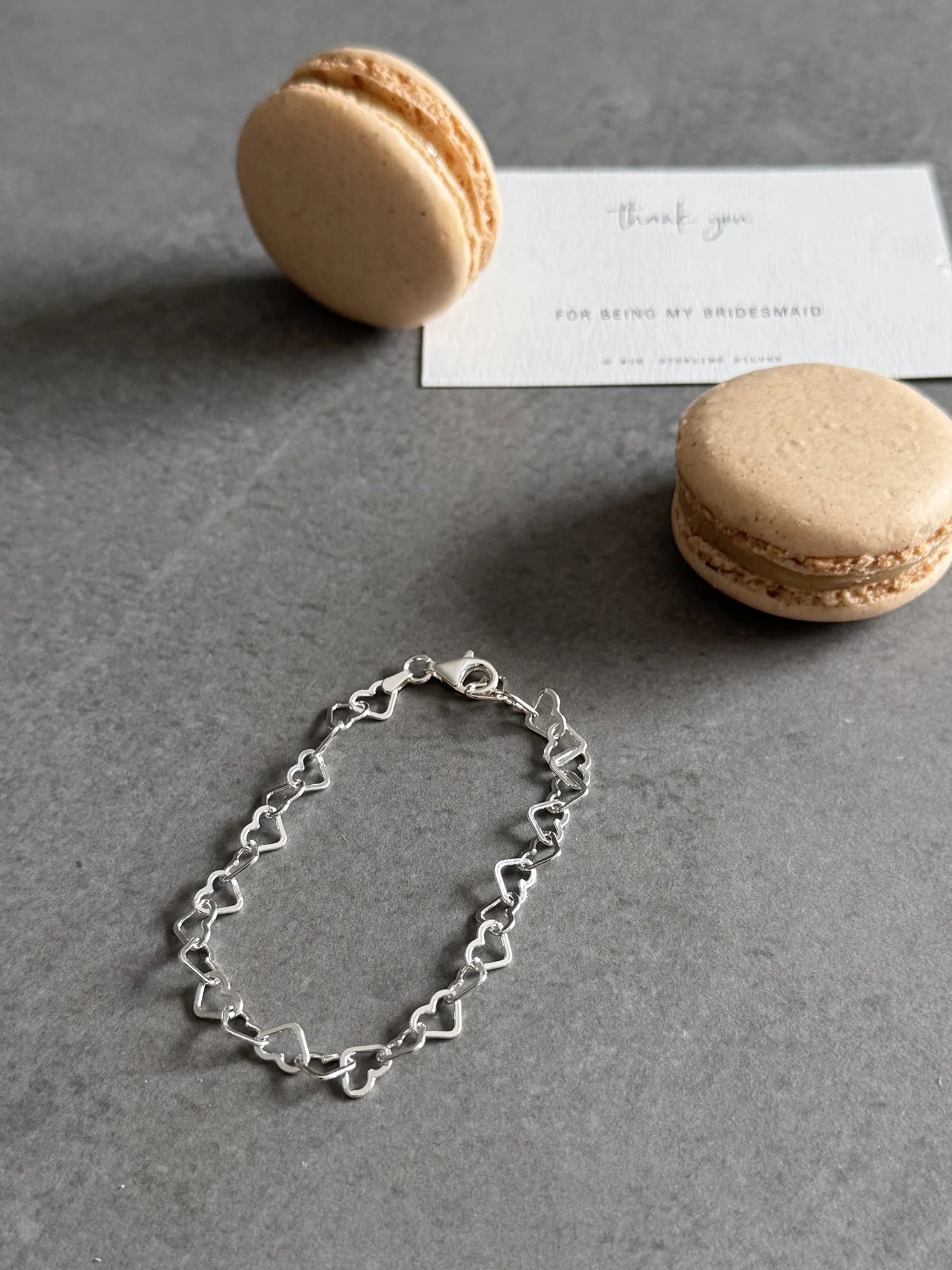 Thank You Bridesmaid Heart Bracelet