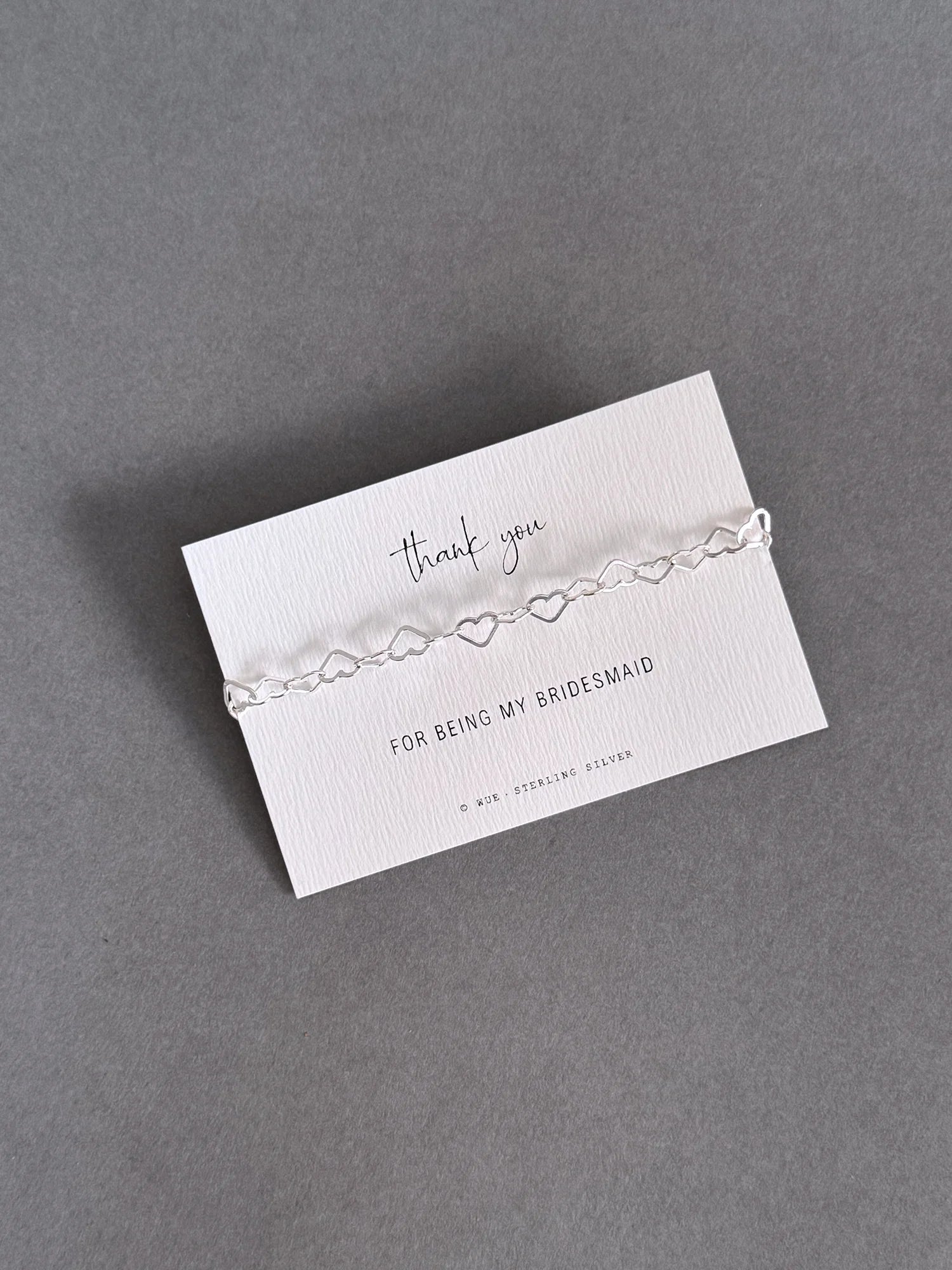 Thank You Bridesmaid Heart Bracelet