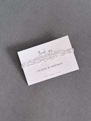 Thank You Bridesmaid Heart Bracelet