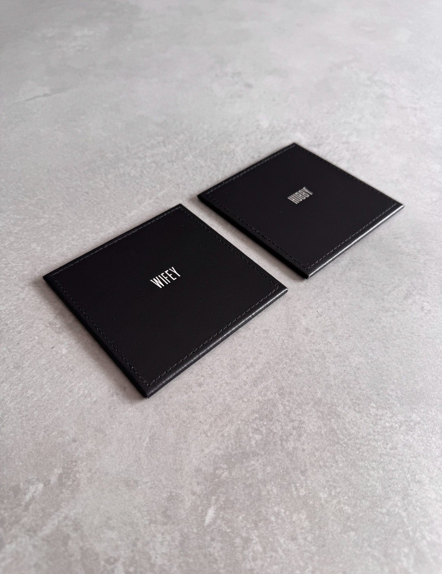 Hubby & Wife Leather Coaster