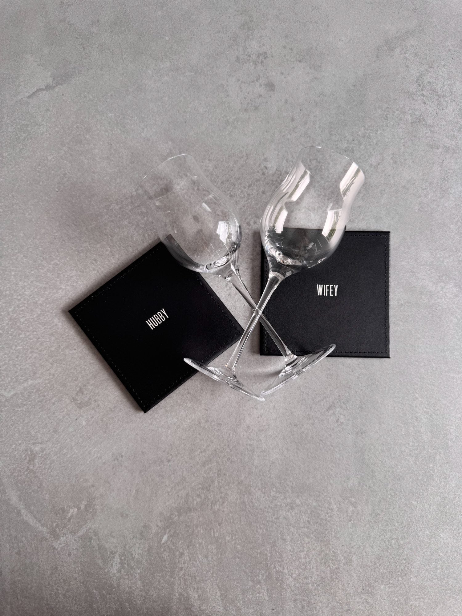 Hubby & Wife Leather Coaster