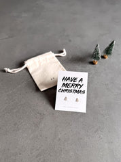 Merry Christmas Tree Earrings