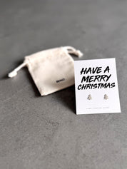 Merry Christmas Tree Earrings