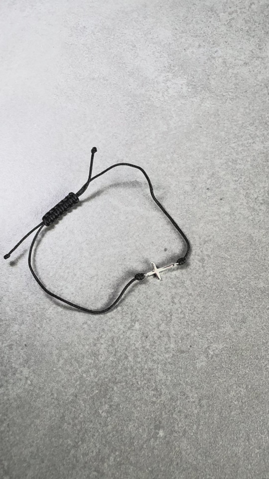Cross Corded Bracelet | Sterling Silver & Nylon Cord